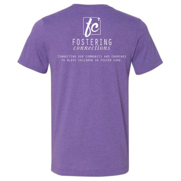 Back of fostering connections reach out t-shirt