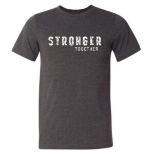 Front of fostering connections stronger together t-shirt