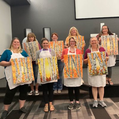 paint n sip nite for foster parents
